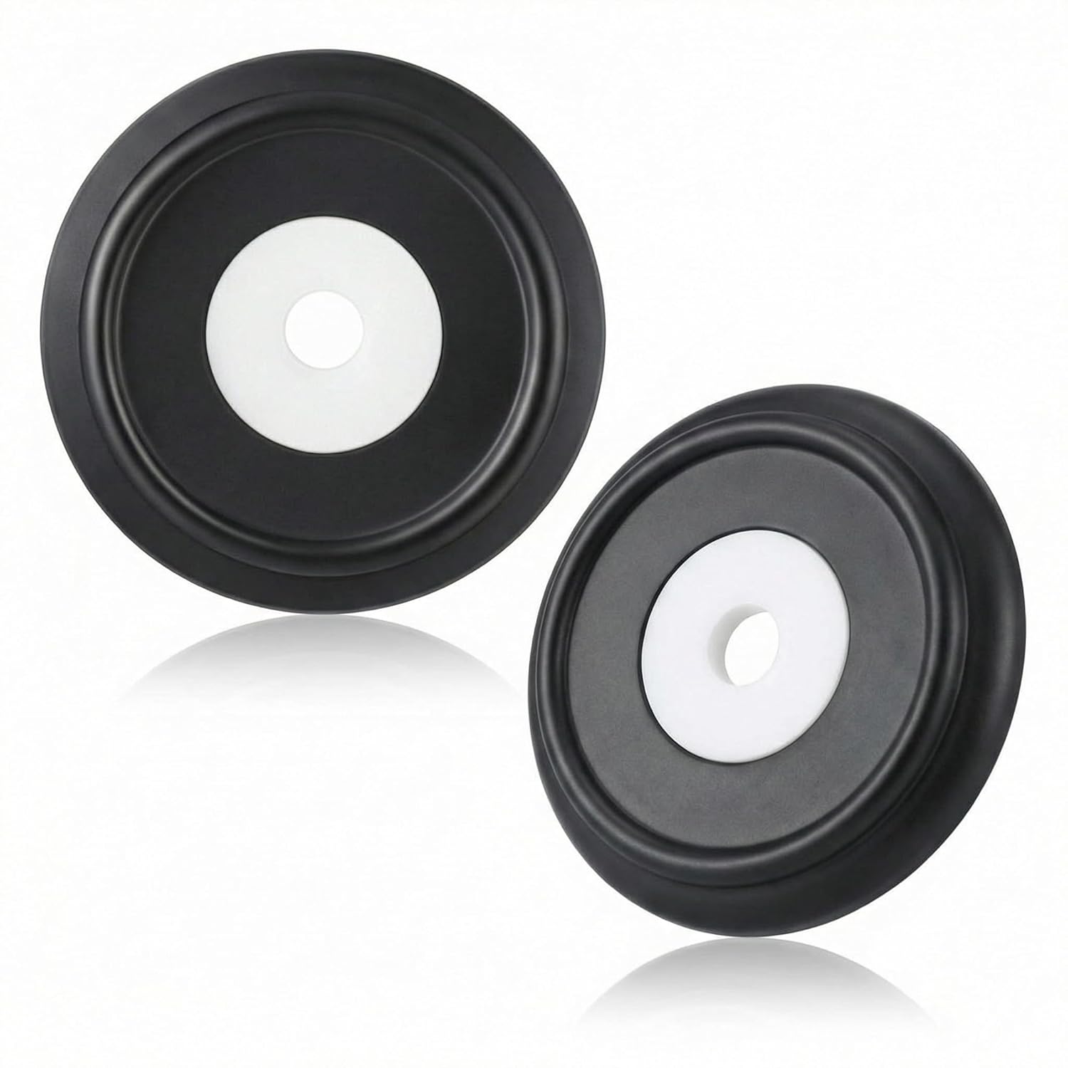 Enhon 2 Pack Metal Tub Spout Cover Ring, Bathroom Faucet Remodeling Wall Plate with Foam Gasket, 1-1/2 Inch ID and 3-5/8 Inch OD(Matte Black)