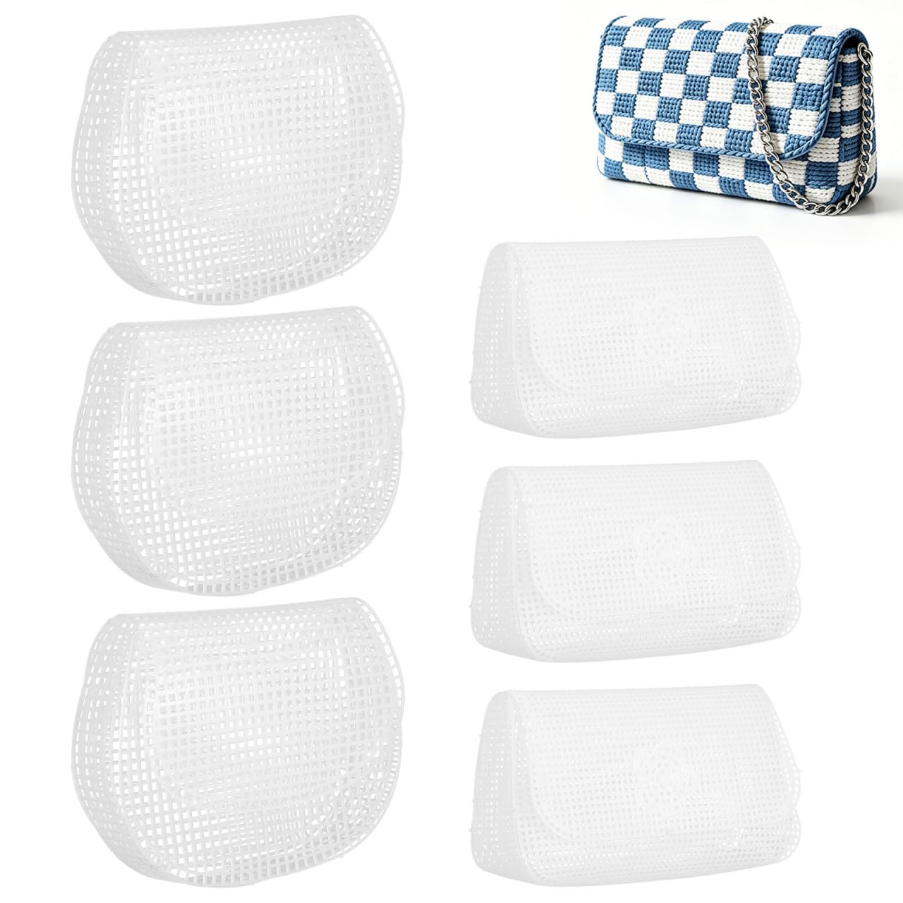 ibasenice 6 Pack Mesh Canvas Sheets for Bag Making, Cuttable Plastic Canvas