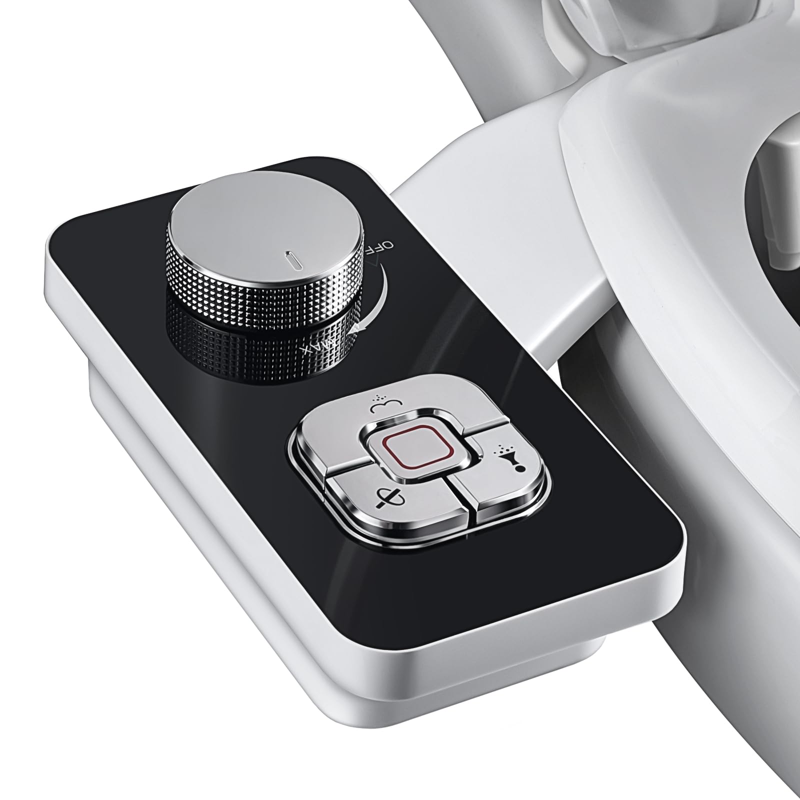 Bidet Attachment, Non-Electric Cold Water Bidet Toilet Seat Attachment with Pressure Controls, Retractable Self-Cleaning Dual Nozzles for Frontal & Rear Wash - Black