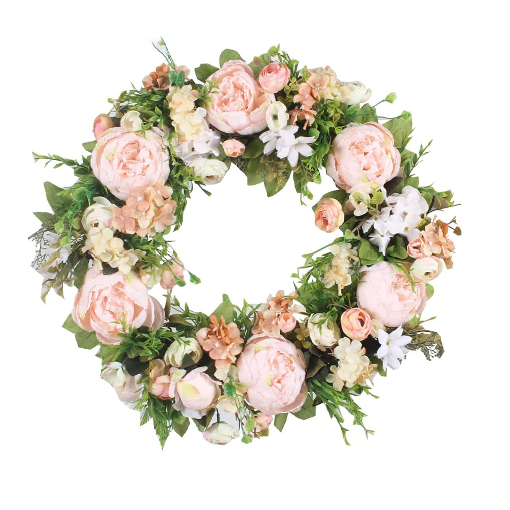 Ghirlanda di Fiori di peonia | Ghirlanda di peonie Artificiali Ghirlande per Porte Rotonde Floreali per la Decorazione della casa di Nozze della Porta d'ingresso