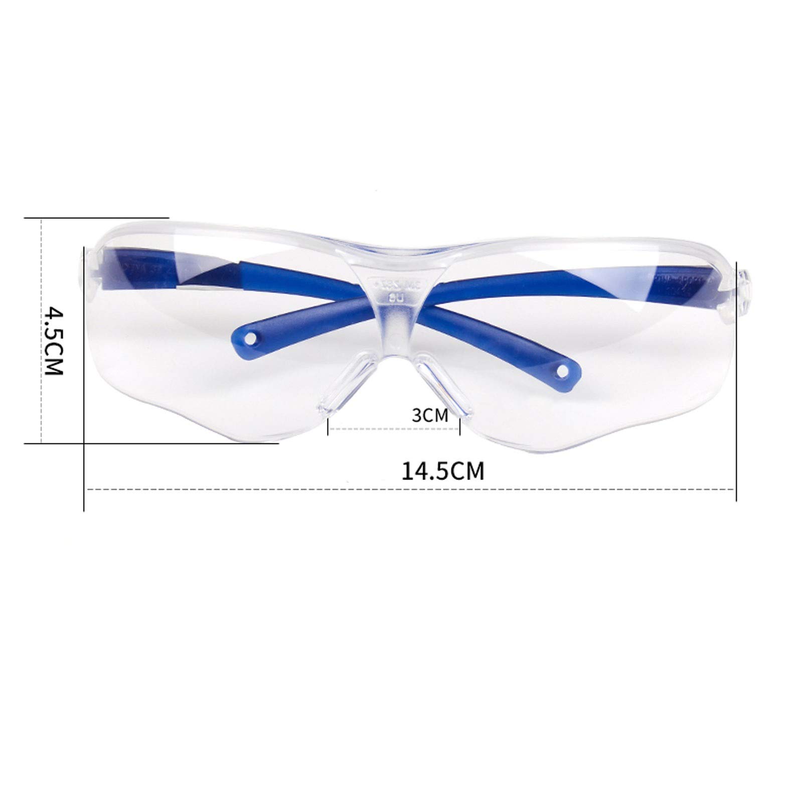 PENGQ Occhiali di Sicurezza/Sicurezza Occhiali di Protezione/Lavoro Laboratorio Occhiali di Sicurezza/Resistente ai Graffi e ai Raggi UV Coating Goggles (Color : Clear)