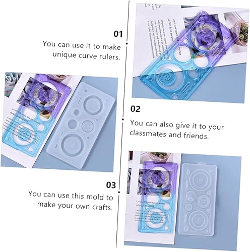Miniatura 5 de SEWACC Molde de caleidoscopio para gelatinas de resina para bricolaje, molde de silicona para regla de dibujo, moldes de silicona, moldes de resina,