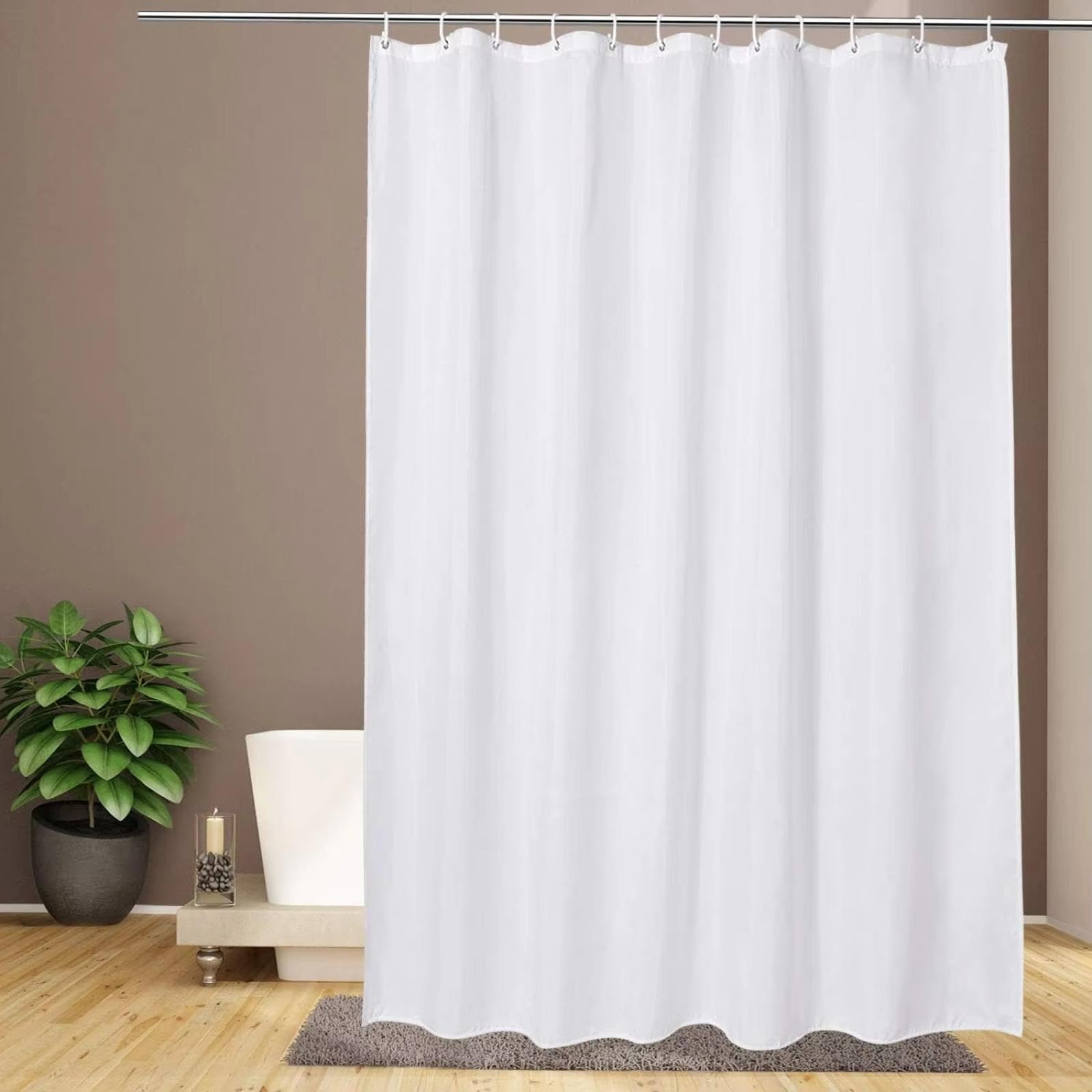 AJALGZ White Fabric Shower Curtain Waterproof Washable Hotel Bathroom Decorative Shower Curtain Multi 180x200cm Anti-Bacterial-Bathroom-Curtains