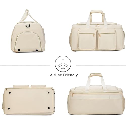 Miniatura 6 de Bolsa de lona con compartimento para zapatos, bolsa de viaje de noche, bolsa de transporte, bolsa de gimnasio, bolsa de deporte, bolsa de fin de