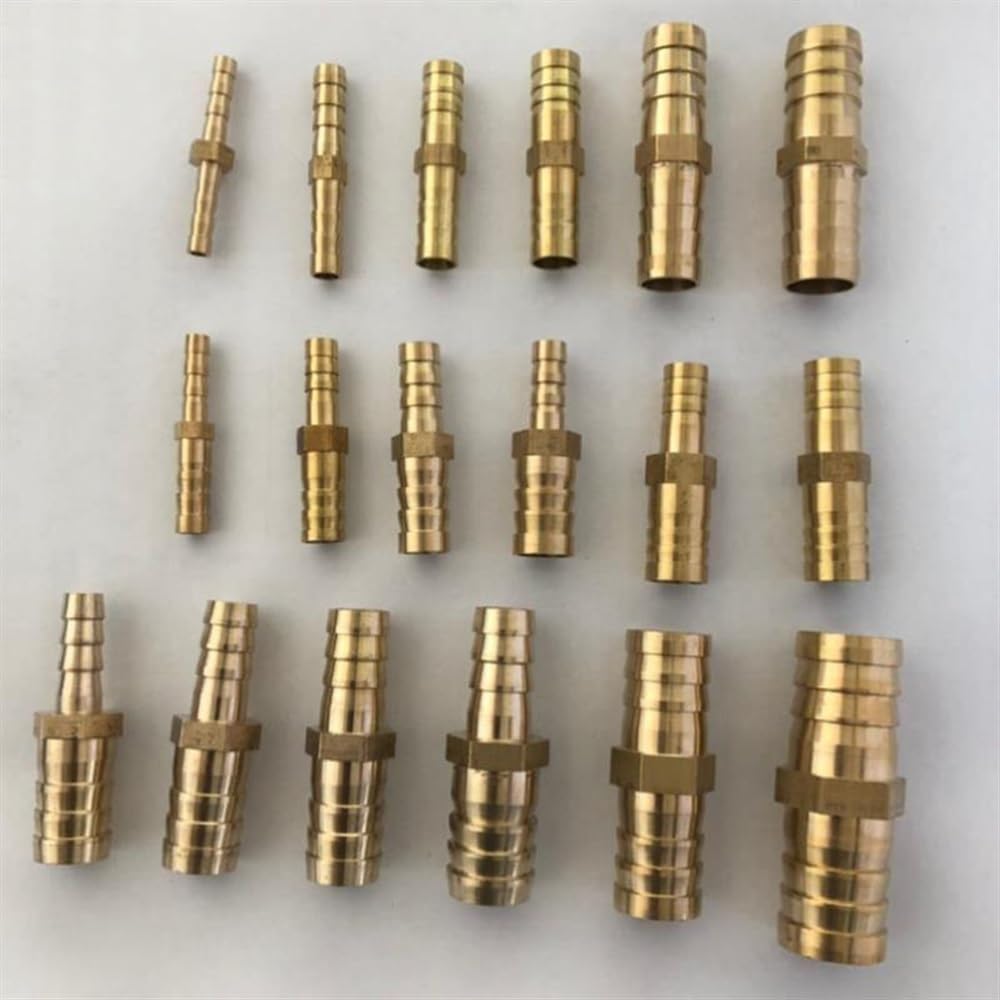 Adattatore per tubo da giardino 4/6/8/10/12/14/16/19mm Diametro uguale Barb Thru Riduttore a Ottone Raccordo Acqua Gas Oil (Dimensioni: 19mm a 10mm Barb)