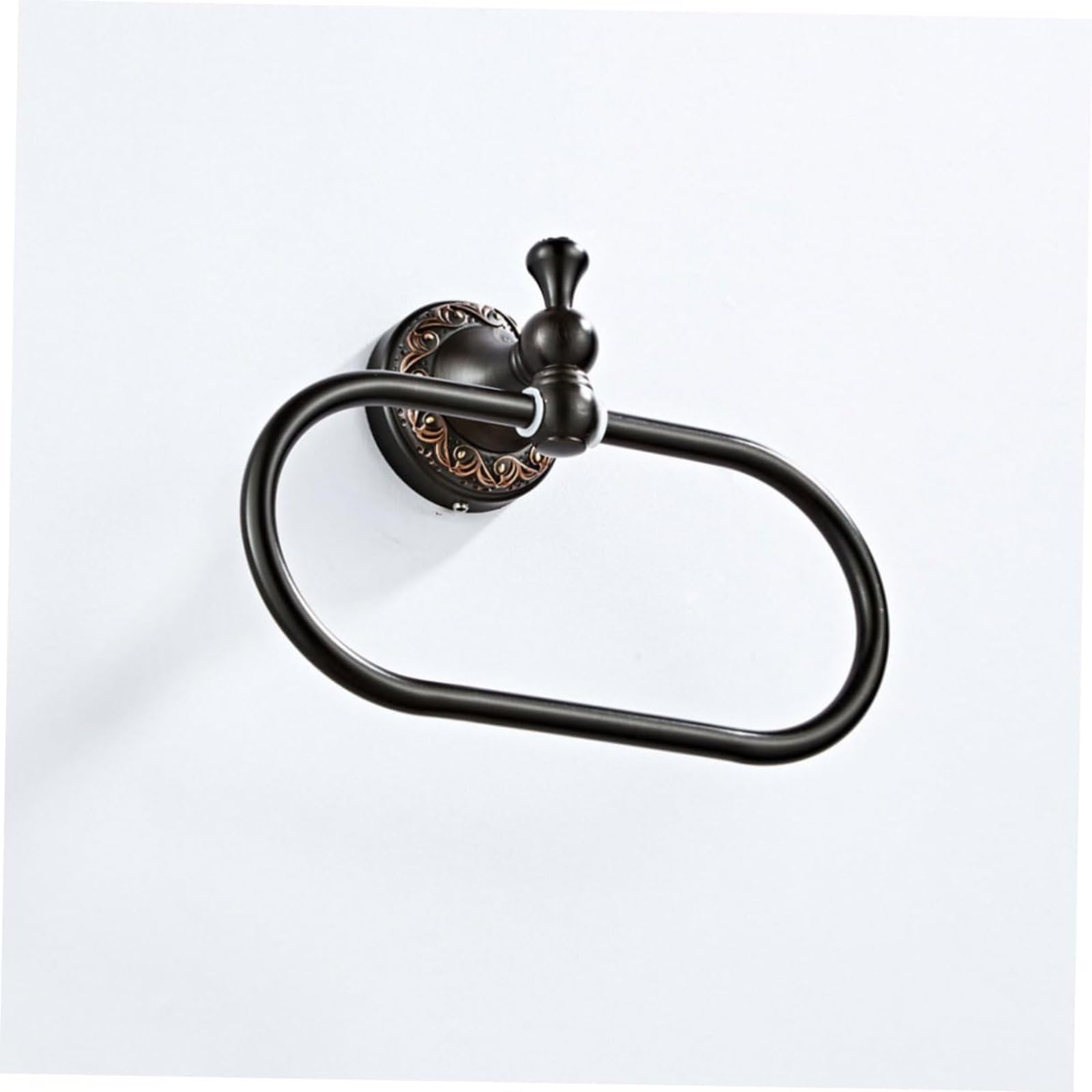 Toallero de baño Toallero de aro Toallero de Bronce Ovalado Toallero de Cobre Toallero Vintage Toallero de latón Toallero Toallero Toallero de Mano Toallero de Pared,Negro,1