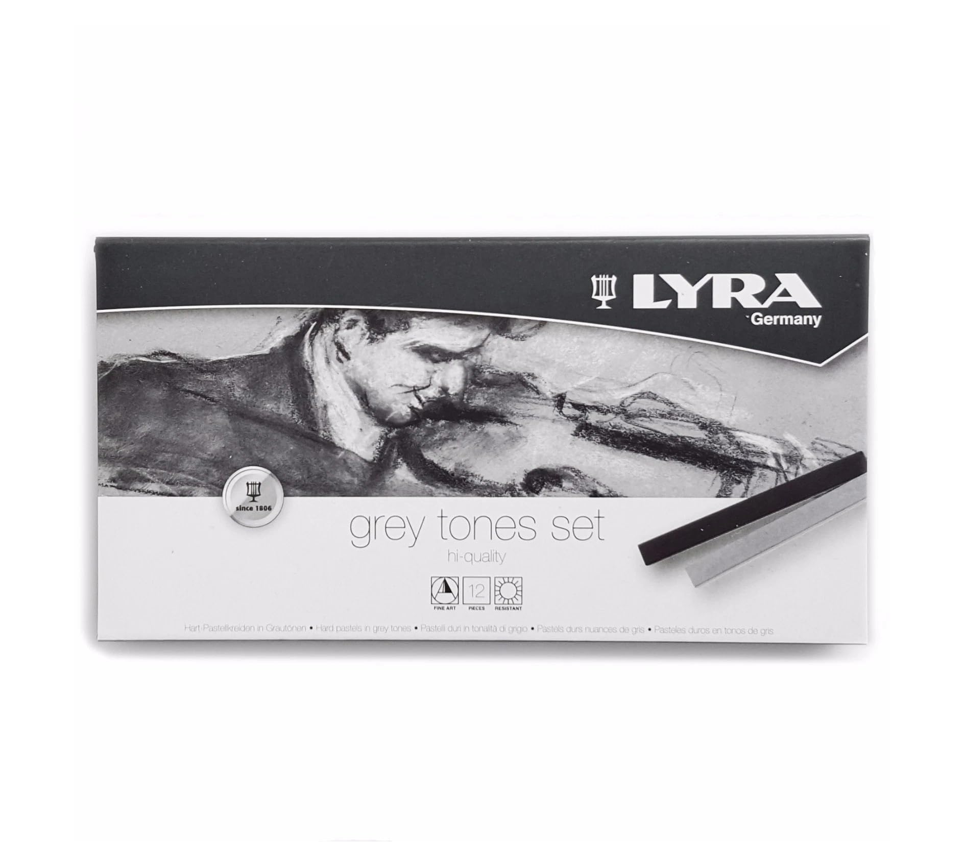 LYRA Polycrayons Soft Grey Tones 12 Box 17.4 x 9.0 x 2.0 cm