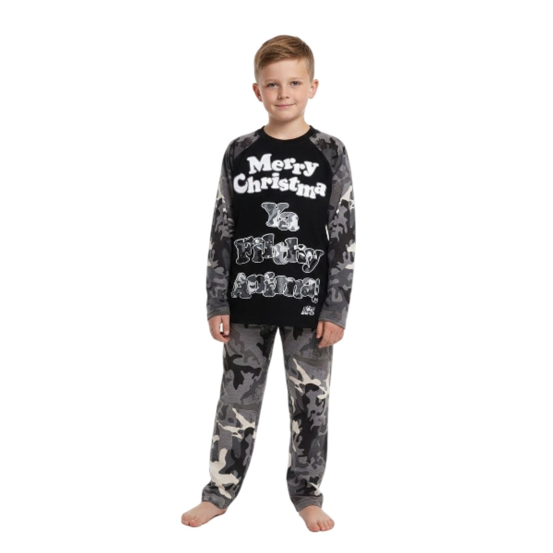 A2z 4 Kids Unisex Kids Camo Charcoal Girls Boys Pj's Ya Filthy Printed Christmas Pyjamas - Pjs Camo Ya Filthy. 13.1