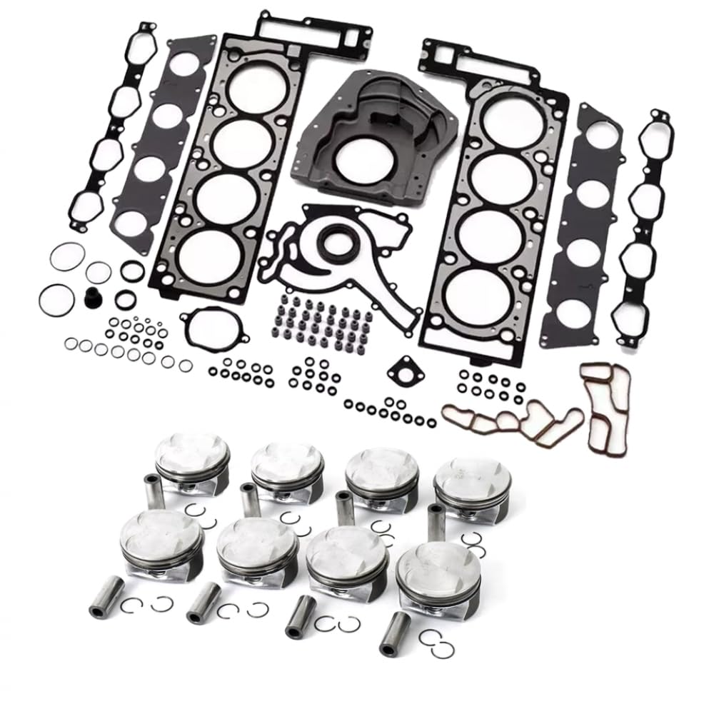 Revisione parti del motore Set guarnizioni testata Pistoni con kit anelli Compatibile con parti automobilistiche del motociclo GL450 S450 X164 W221 Per codice 4.7 L M273 4.7L V8 GAS