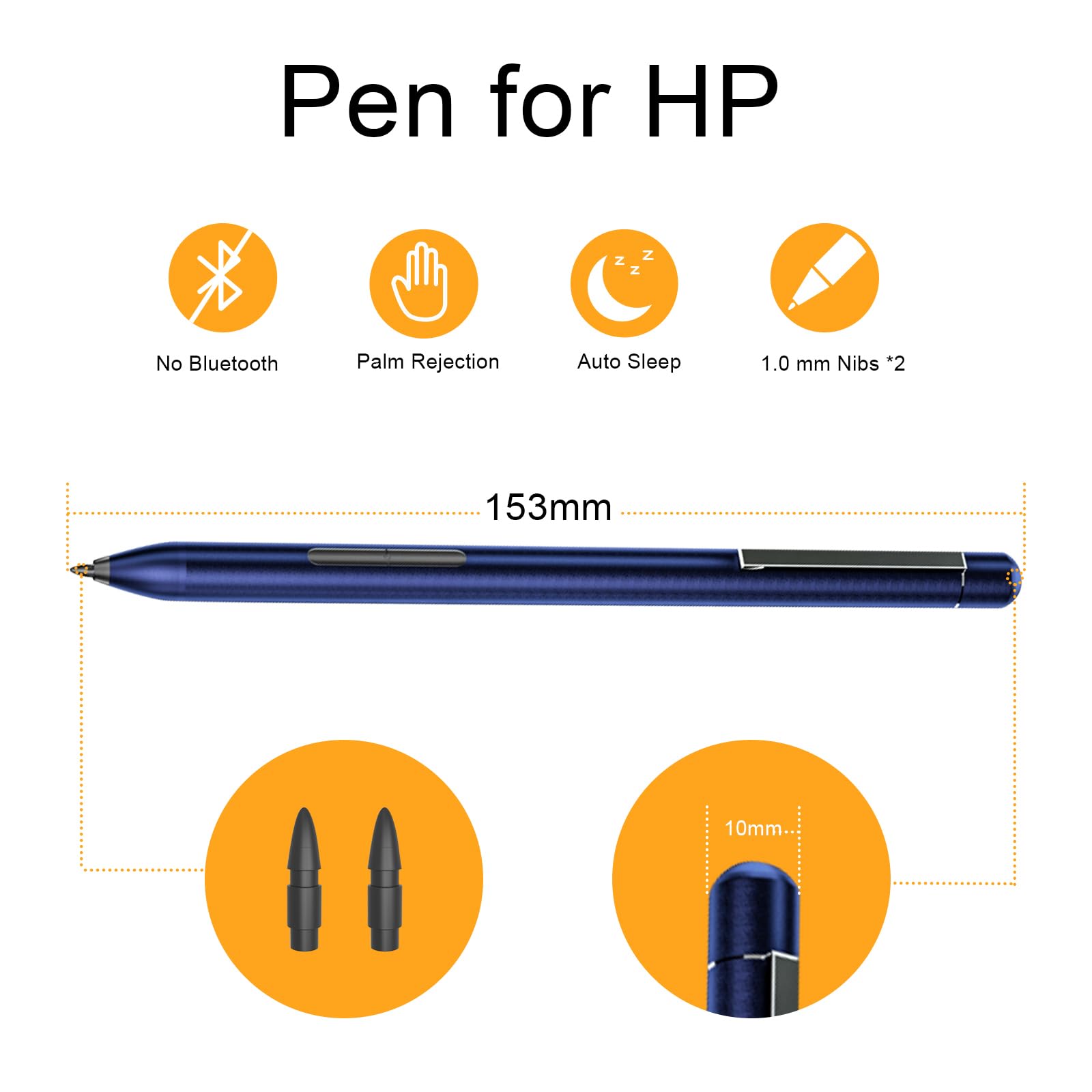 HP Stylet numérique actif pour HP Envy x360, HP Spectre x360, HP Pavilion x360 et autres séries - Niveau de pression 1024 - Pointes interchangeables - Autonomie de 2500 heures HP Stylet numérique actif pour HP Envy x360, HP Spectre x360, HP Pavilion x360 et autres séries - Niveau de pression 1024 - Pointes interchangeables - Autonomie de 2500 heures