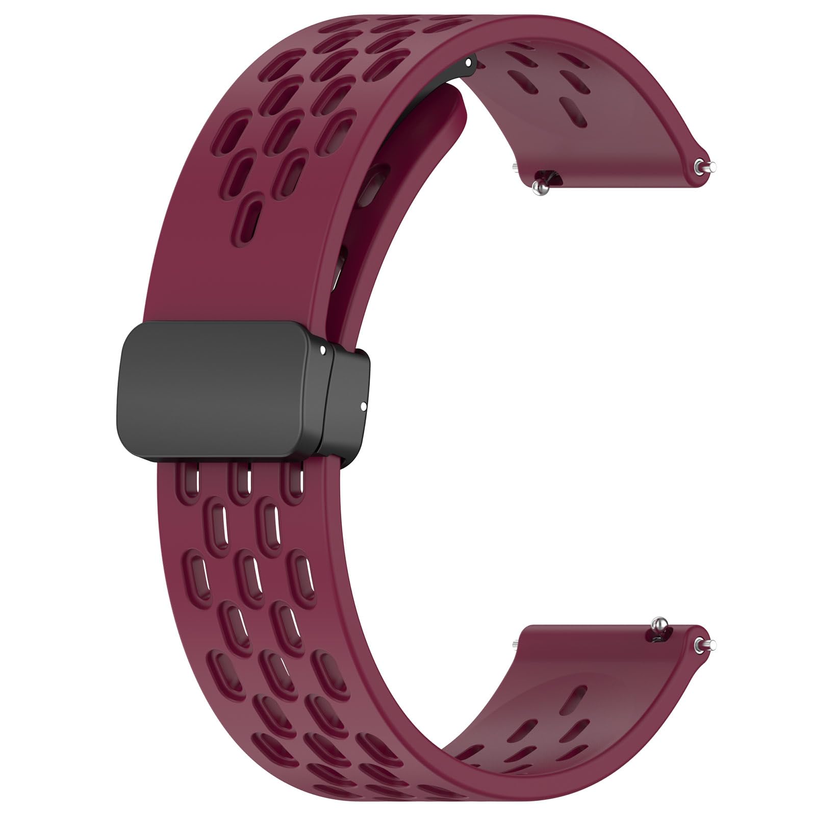 Blueshaweu for Breathable Soft Silicone Magnetic Butterfly Clousure Sport Replacemet Band Straps Compatible with Faweio IDW26 Smart Watch/TOOBUR IDW17,IDW23/KEEPONFIT IDW21/WNH IDW25 (Wine Red) - Image 3