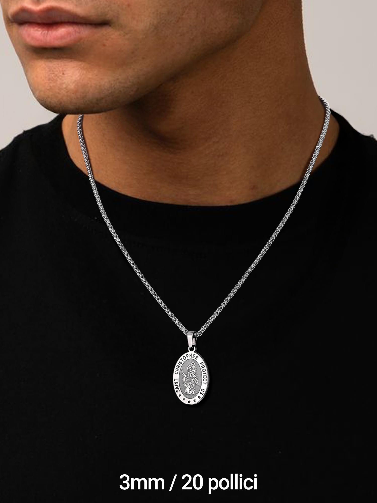 PROSTEEL Collana Uomo Donna, Catena a Maglia Spiga, Catena di Grano, Larghezza 2/3/6/9mm, 316L Acciaio Inox Chirurgico, Confezione Regalo Inclusa, Regalo Uomo Ragazzo