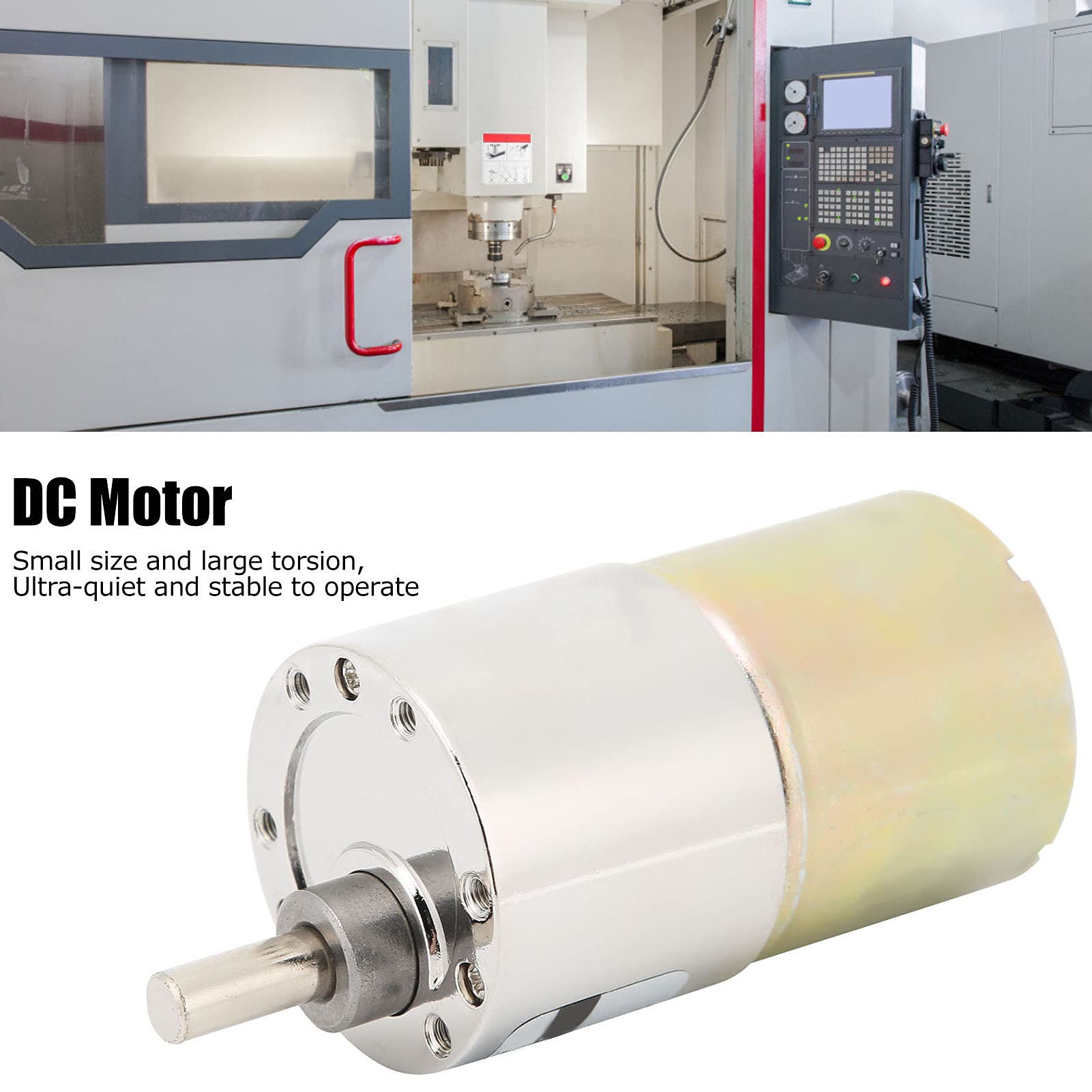 Karlak DC-Untersetzungsmotor XD-37GB520 Getriebemotor mit Einstellbarer Geschwindigkeit für CNC-Maschinen, Minimotor mit Metallgetriebe, DC12V, 1 X Motor (200 U/min)
