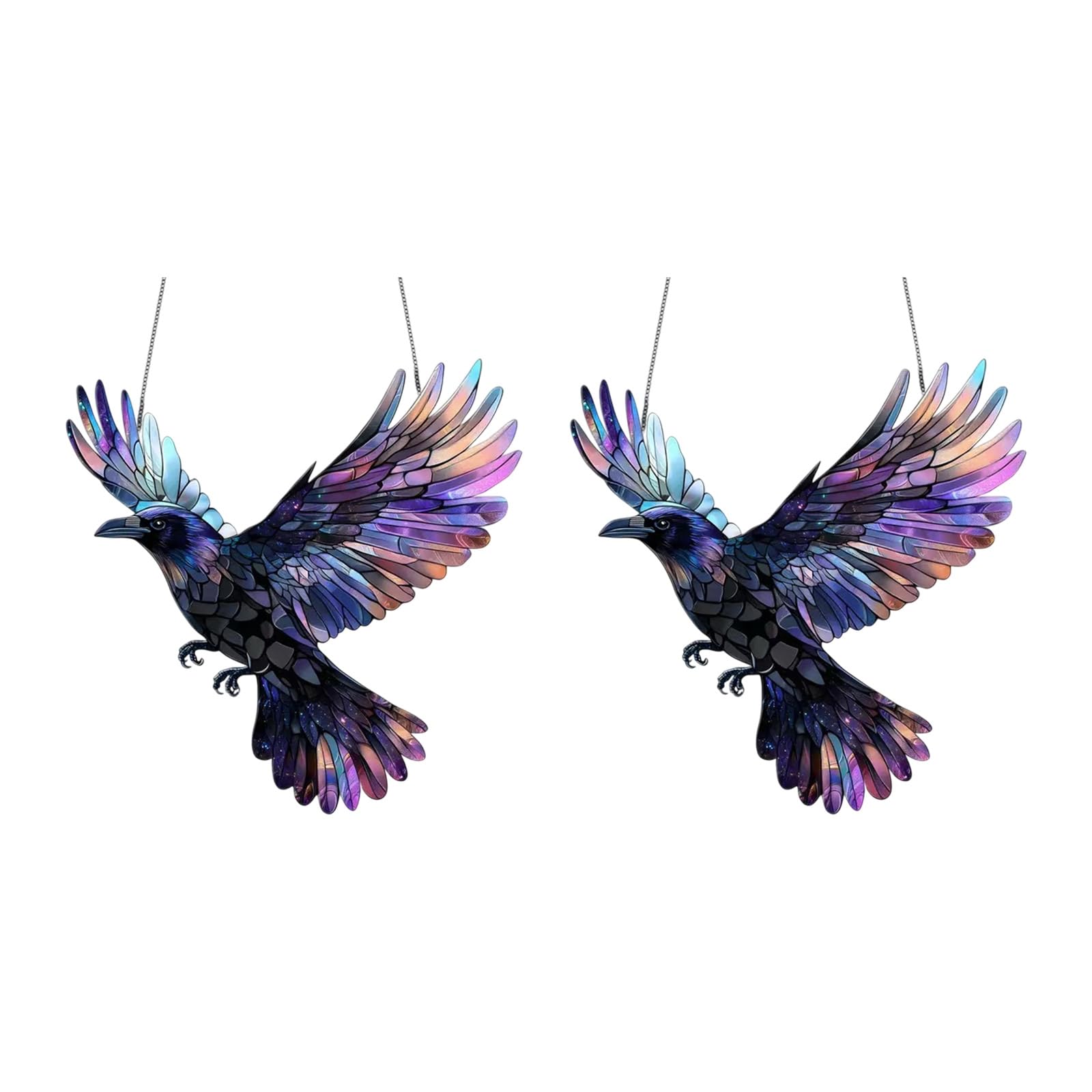 Tsophreniq Of 2 Artistic Colorful Acrylic Bird Sunlight Catchers Hanging Ornament Enhances Home Garden Visual Atmospheres Bird Suncatchers Acrylic Hanging Ornament
