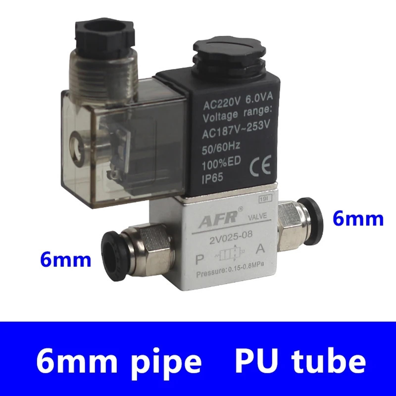 2V025-08 dc12v 24v 220v Tipo Válvula Solenoide Neumática de Aire 2 Posiciones 2 Puertos Normalmente Cerrada Válvula Magnética Neumática de Aire | Without Fittings,AC220V