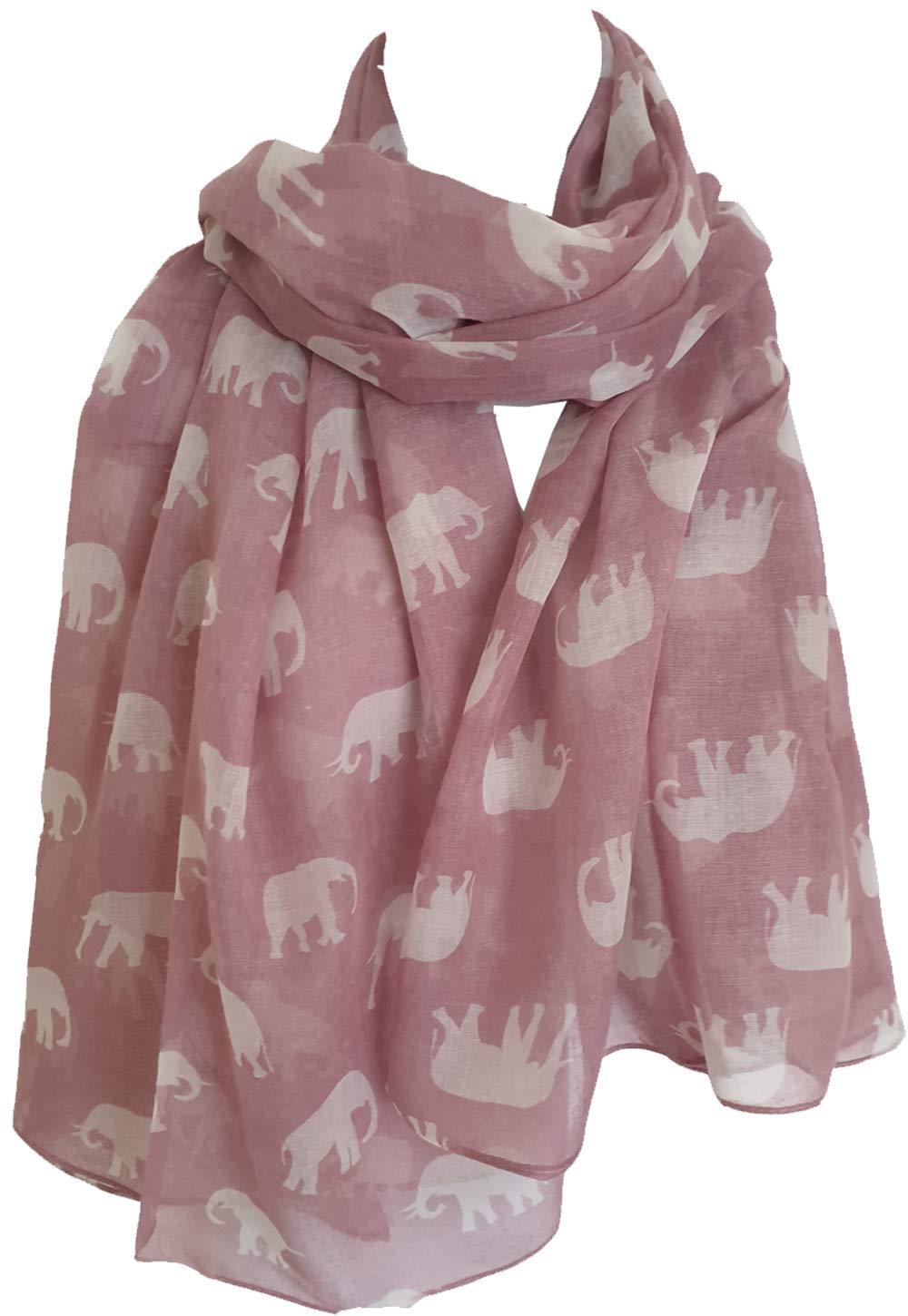 Glamlondon Women's Pink Elephant Print Scarf