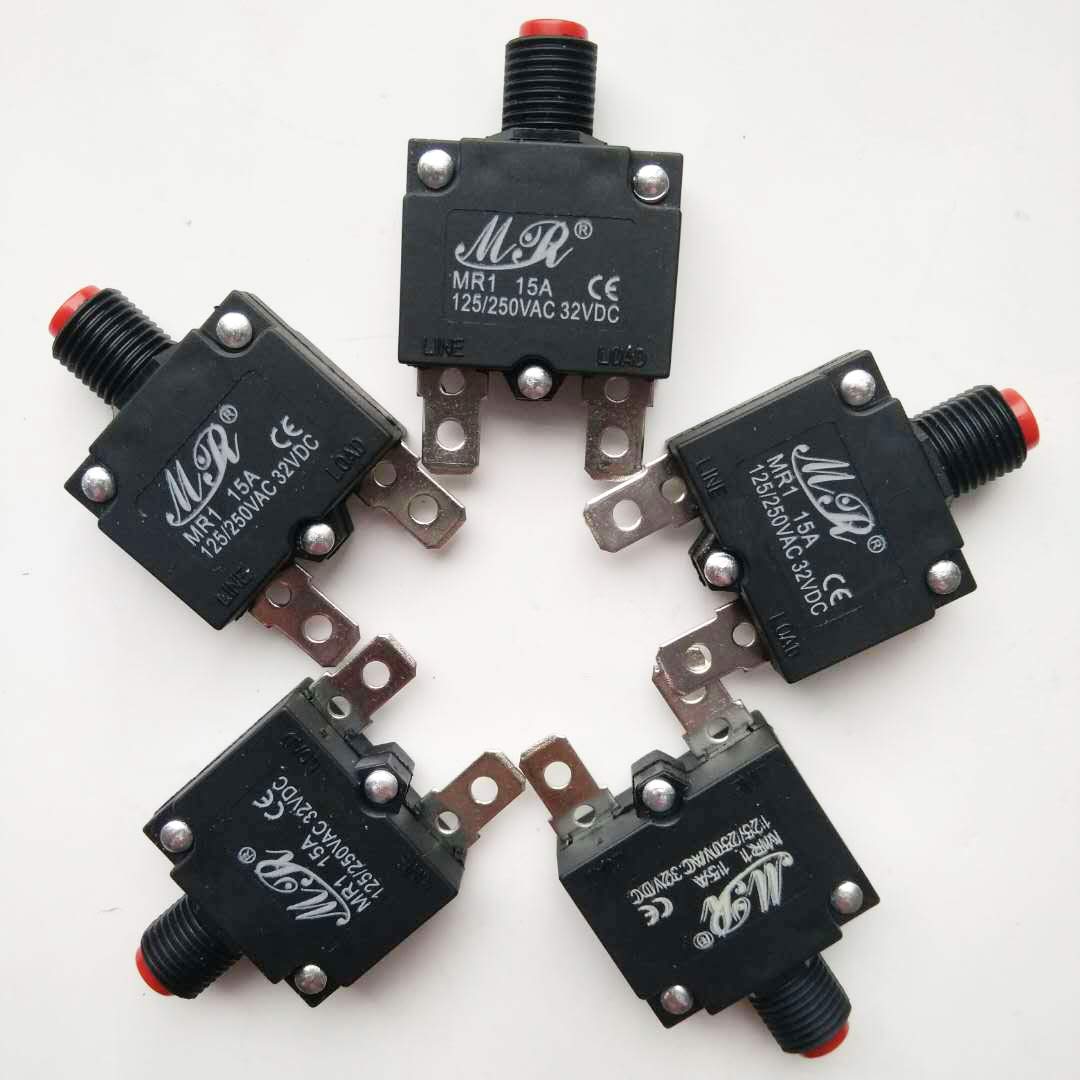 6Pcs 125/250VAC 32VDC 15A MR1 Circuit Breaker Overcurrent Overload 6Pcs 125/250VAC 32VDC 15A MR1 Circuit Breaker Overcurrent Overload