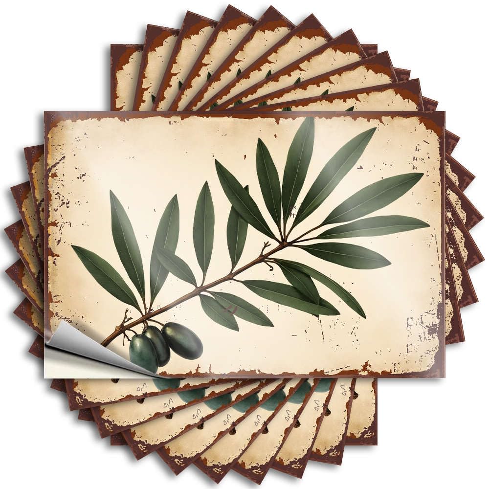 Olive Branch with Green Olives. Cats Men Decor - Sticker Garage Removable Vinyl Decal(6X9CM)