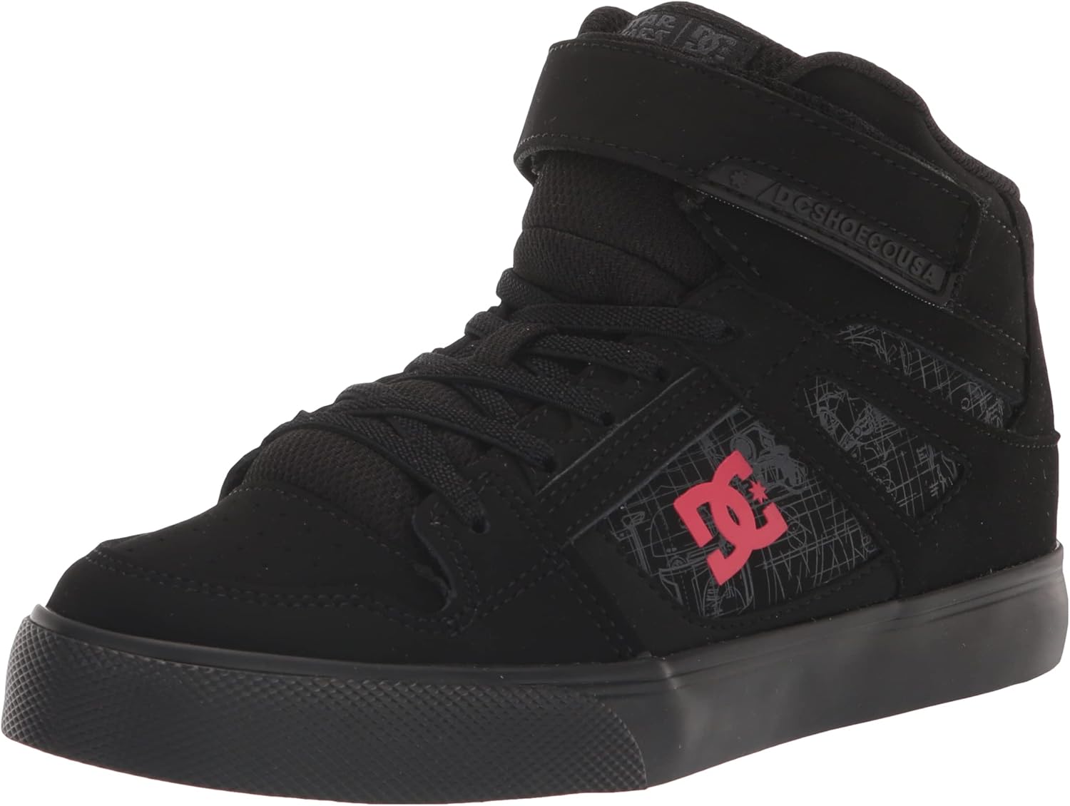 DC Boy's Star Wars Pure Hi Shoe Skate, Black/Red/Black, 11 Big Kid
