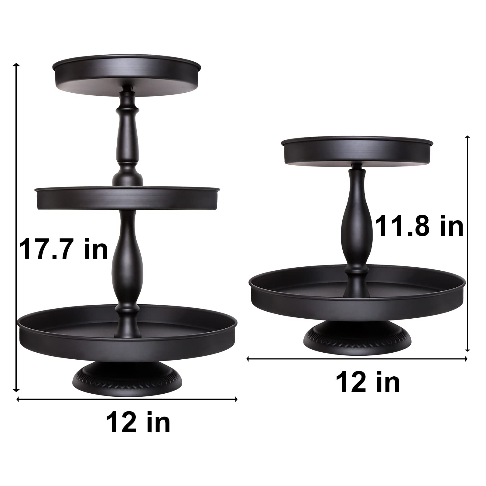 Weharnar Black Cupcake Stand Set of 2,Cupcake Stand for 50 Cupcakes