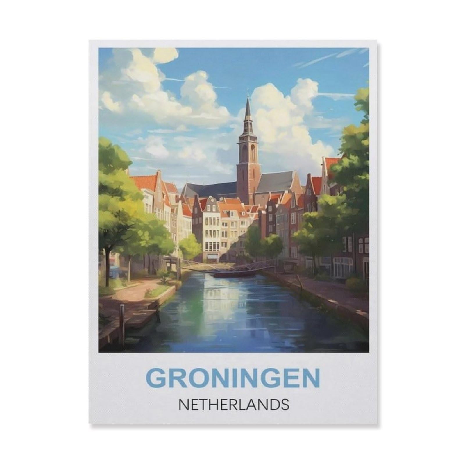 Metal Tin Sign，Groningen Netherlands(15x30cm）