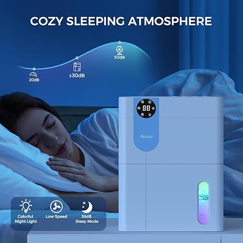 Miniatura 5 de Deshumidificador VEWIOR - Deshumidificadores de 152 onzas para el hogar, (900 pies cuadrados), deshumidificador silencioso para sótano con tanque de