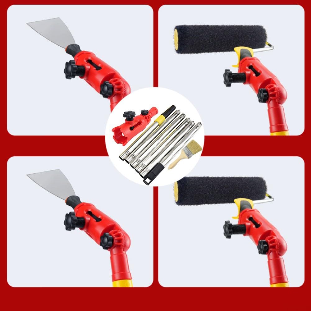 Support d'extension de pinceau multi-angles, extension de pinceaux à peinture multi-angles avec angles réglables pour plafonds et peinture longue portée
