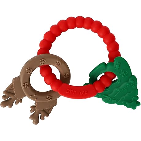 Itzy Ritzy Silicone Teething Ring Toy: Soothe Sore Gums this Christmas