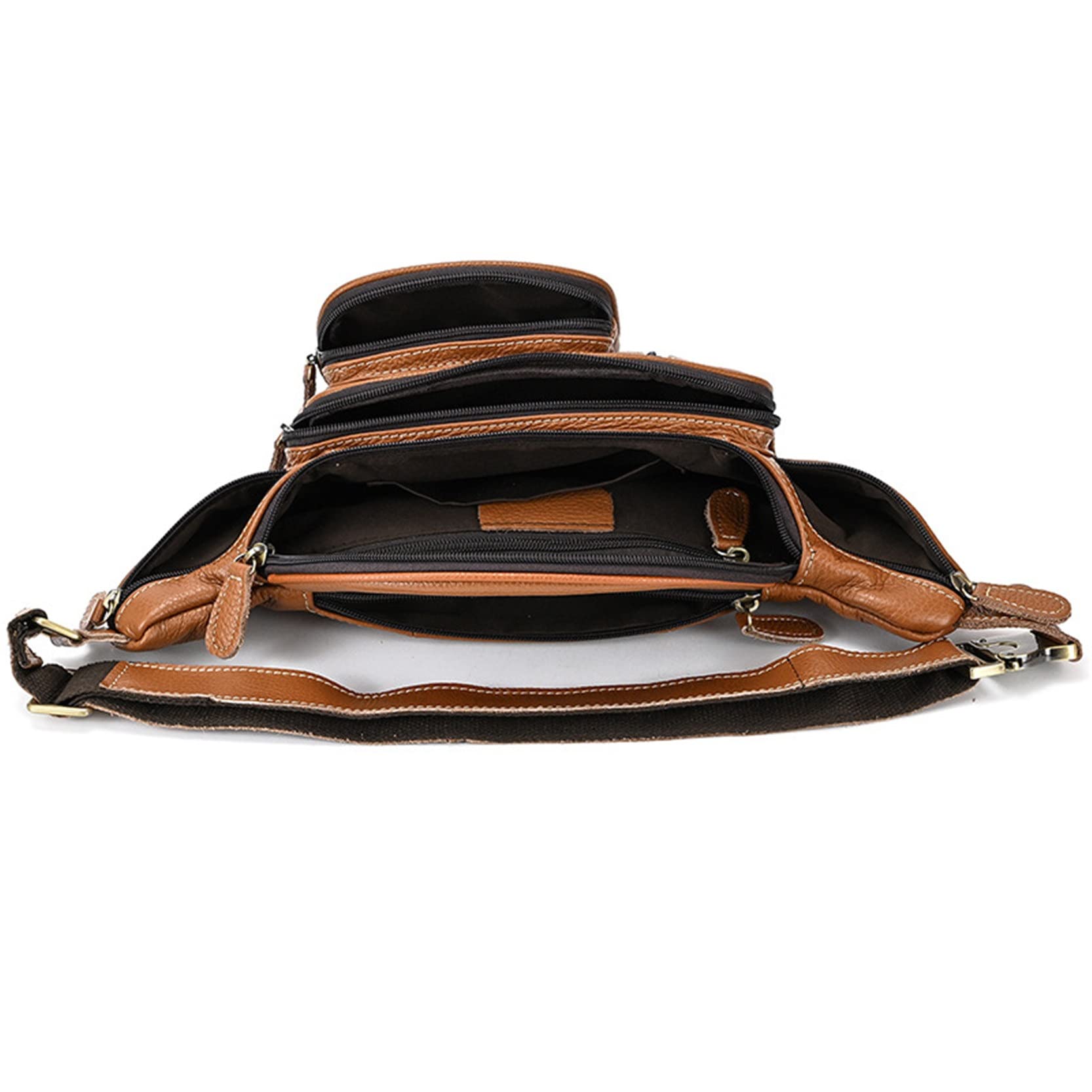 Stylisch Umhängetasche Bauchtasche Gürteltasche, Echtes Leder Taille Tasche for Mann Frauen Mode Fanny Pack Hüfte Bump Bag Telefonbeutel for Hund Walking Festival Wandern Radfahren Gürteltasche Reise