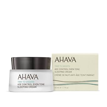 AHAVA Age Control Even Tone Sleeping Cream - Nourishing Night Cream to Brighten, Hydrate & Even Out the Skin Overnight & Reduce Wrinkles, with Exclusive Osmoter, Niacinamide & Jojoba Oil, 1.7 Fl.Oz