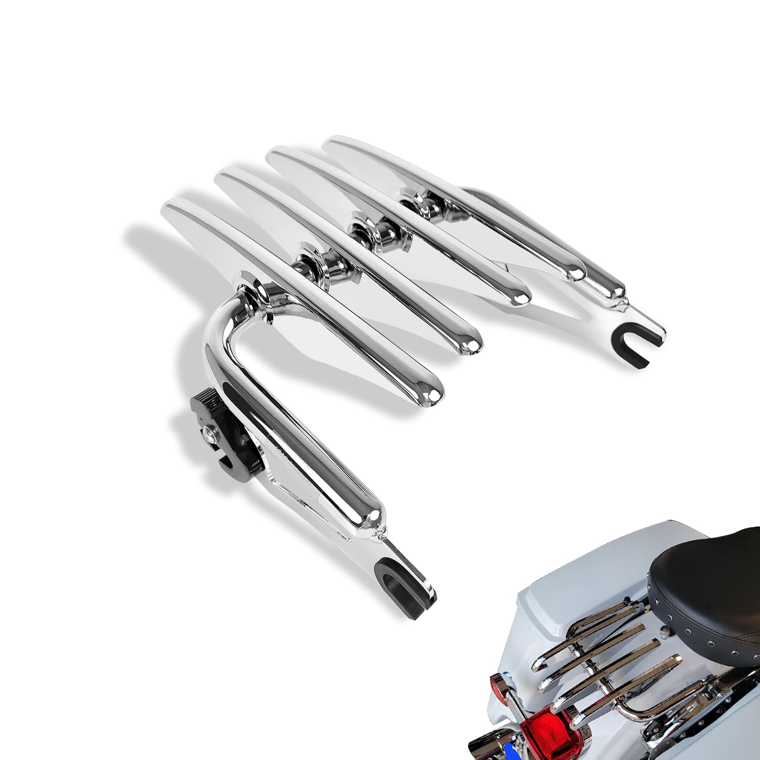 Detachable Stealth Mounting Luggage Rack Trunk Tour Pack Mount Compatible for Harley Touring 2009-2024 Road King Ultra CVO Limited Street Glide Road Glide Electra Glide Chrome