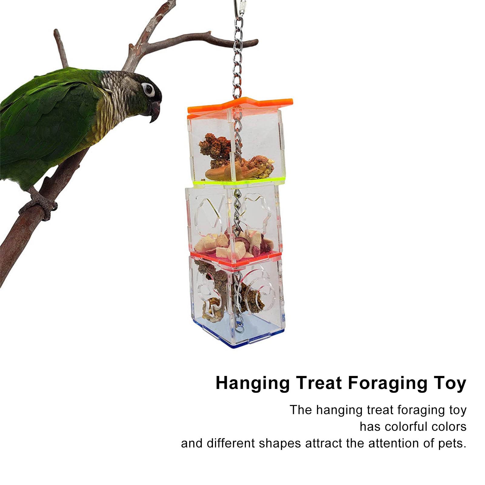 Acrylic Puzzle Bird Foraging Toy, Mental Stimulation, Treat Dispenser, Colorful and Sturdy, for Parrots, Cockatiels, and Other Birds - image 6