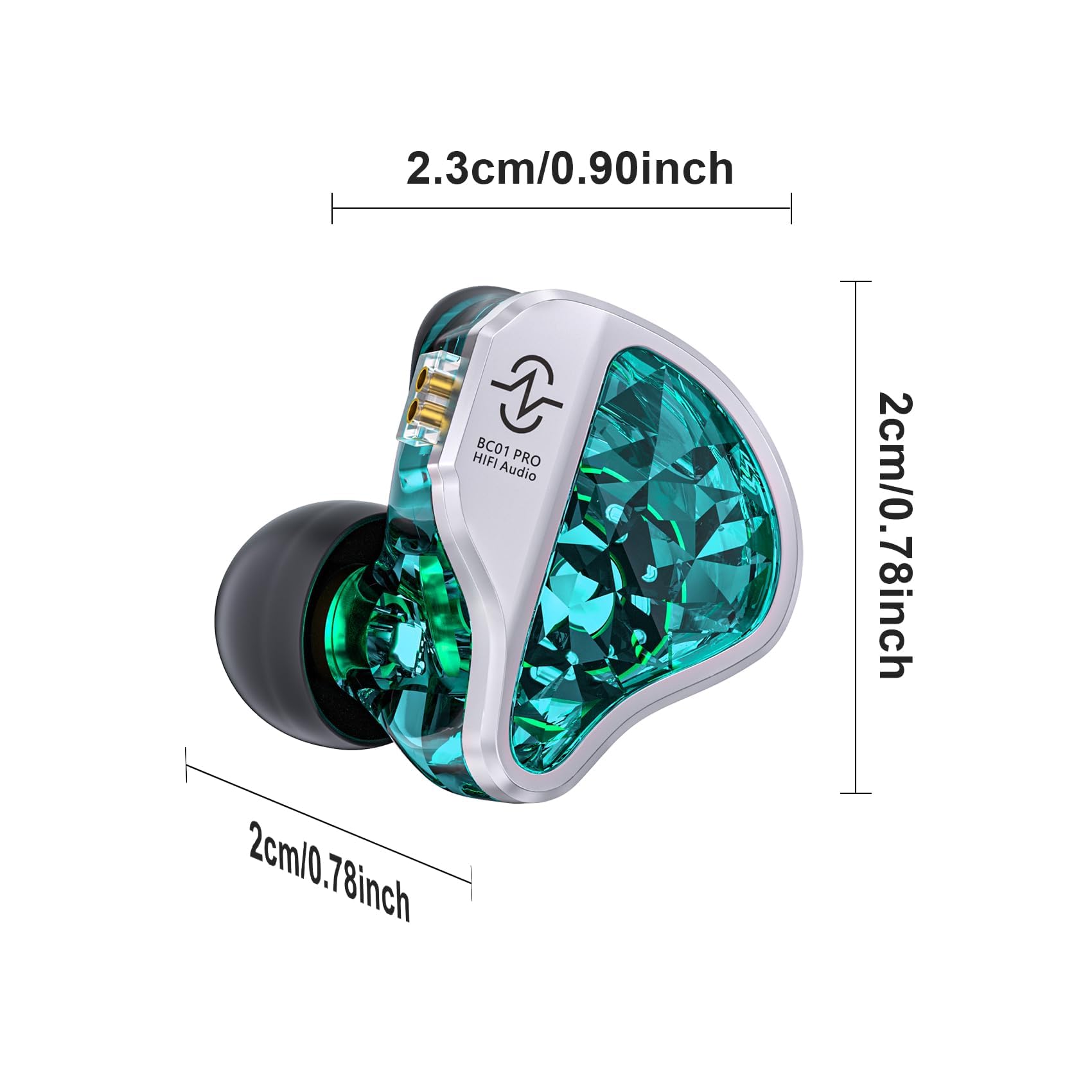 Yinyoo CCZ Harmony BC01 Pro - Auriculares con cable, controlador híbrido 1DD 1BA, IEM, sonido estéreo de equilibrio de tres frecuencias, aislamiento de ruido, ligero