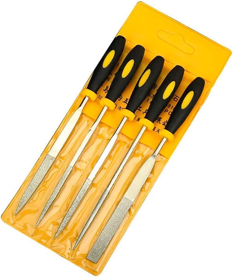 ANLINANLIN 5PC/Set Professional Industrial Diamond Needle File 180mm Carving Craft Hand Tool for Wood Metal Glass Stone Carving