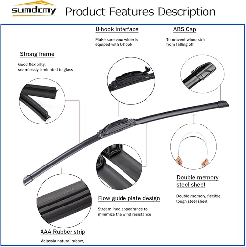 Miniatura 5 de Repuesto de limpiaparabrisas trasero de 12 pulgadas para Chevrolet Traverse 2009-2015 Captiva 2009-2018 Cadillac SRX 2011-2015