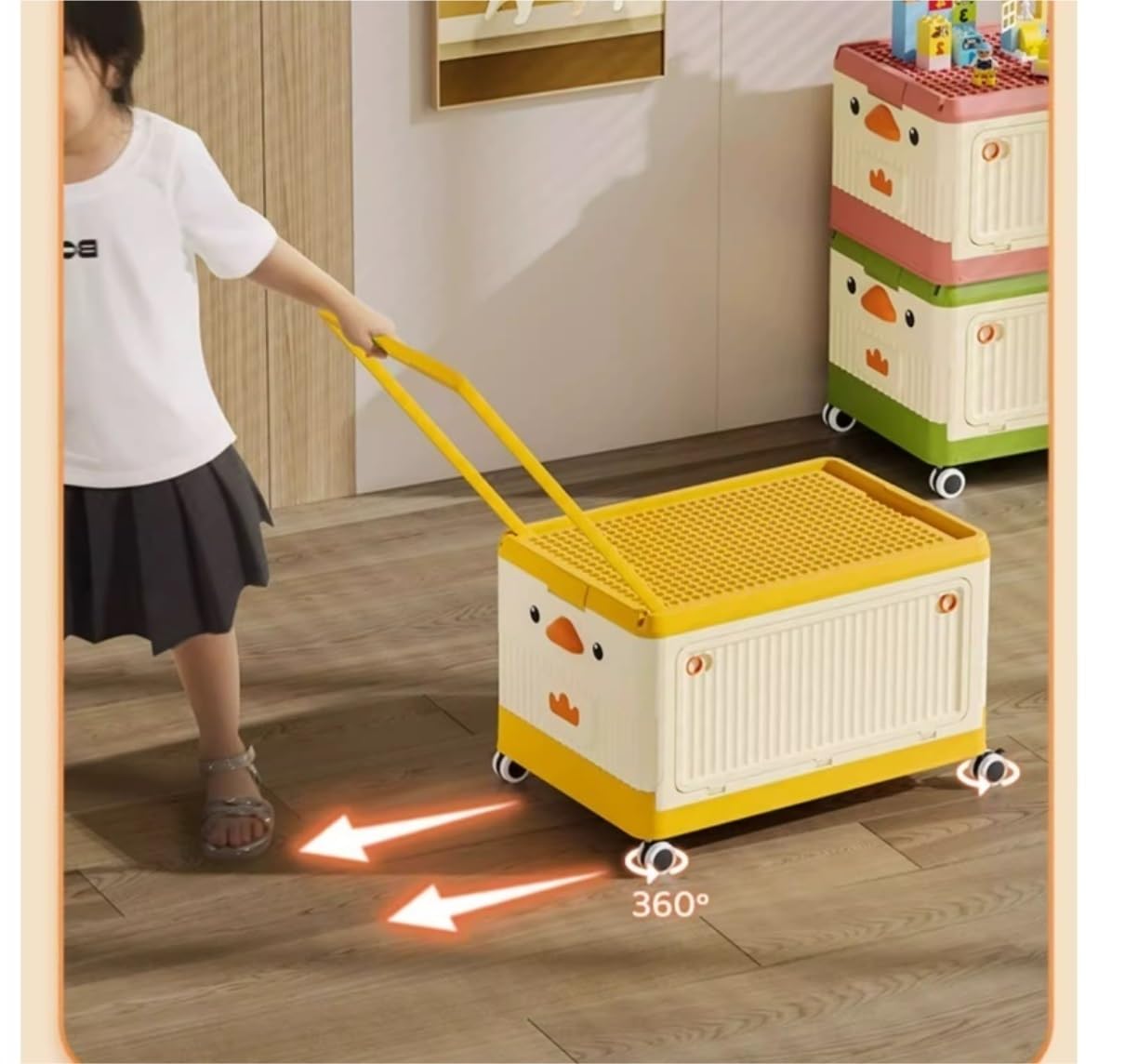 Scaffale Portaoggetti, Scatola per Giocattoli in Plastica con Ruote E Coperchio. Contenitore per Giocattoli. Contenitore per Giocattoli per L'organizzazione del Soggiorno, della Camera da Letto della
