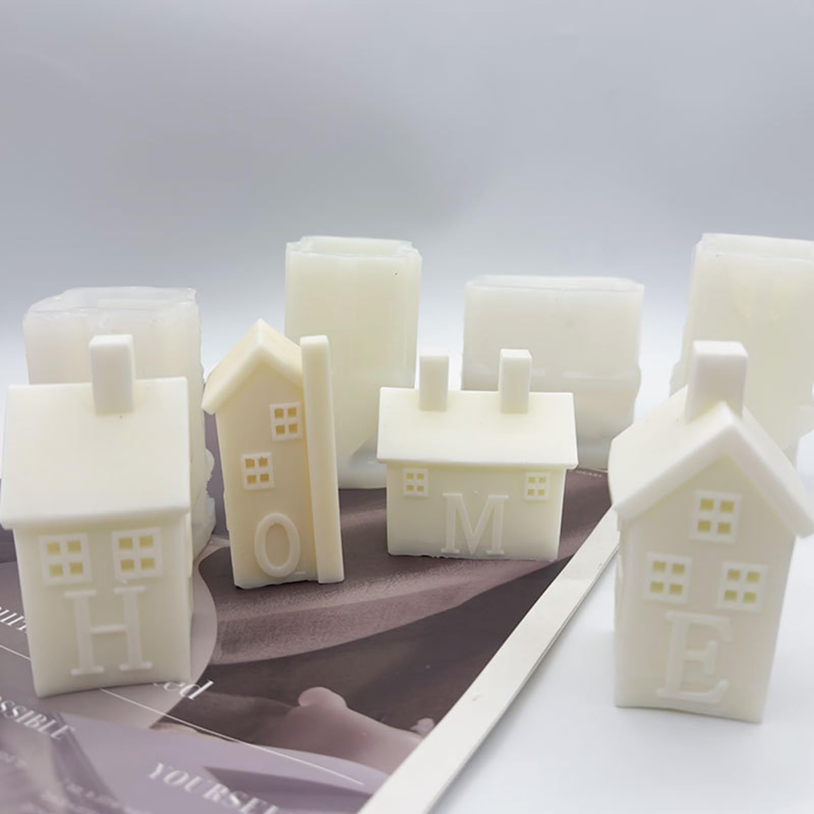 4 moldes para velas caseras para jabón de velas, decoraciones navideñas, moldes de silicona para decoración de yeso, resistentes a altas temperaturas