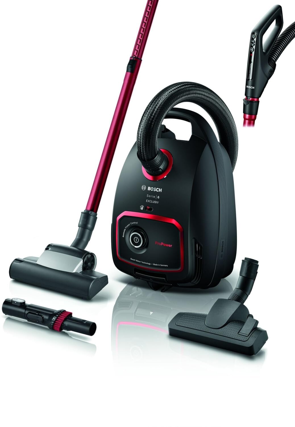BOSCH Kanisterstaubsauger BGB6MPOW 850 W Schwarz rot