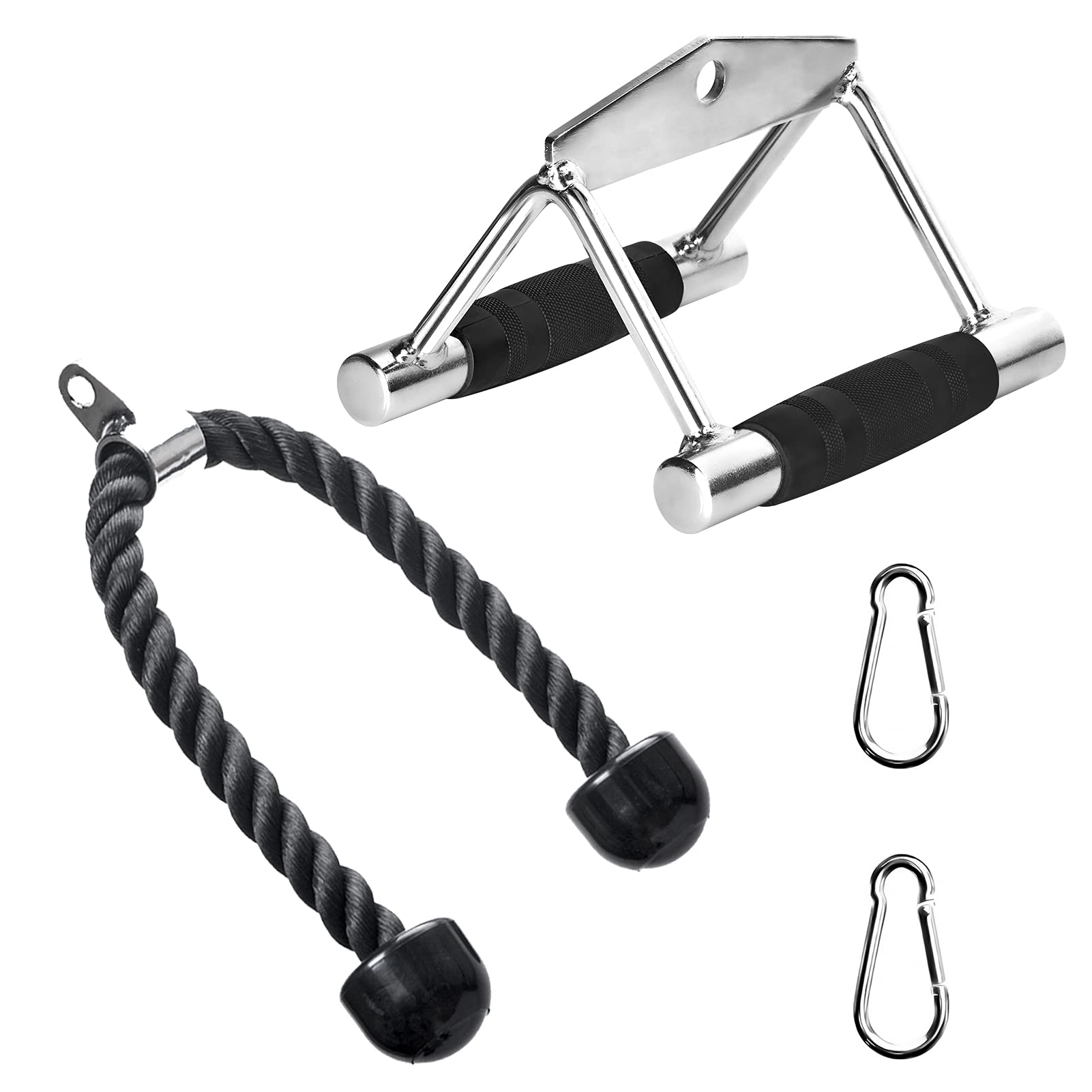 Agarres Poleas Gym, Cuerda para Tríceps y Agarres Paralelos para Maquina Gimnasio Mango Remo para Entrenamiento de LAT Pulldown en Casa