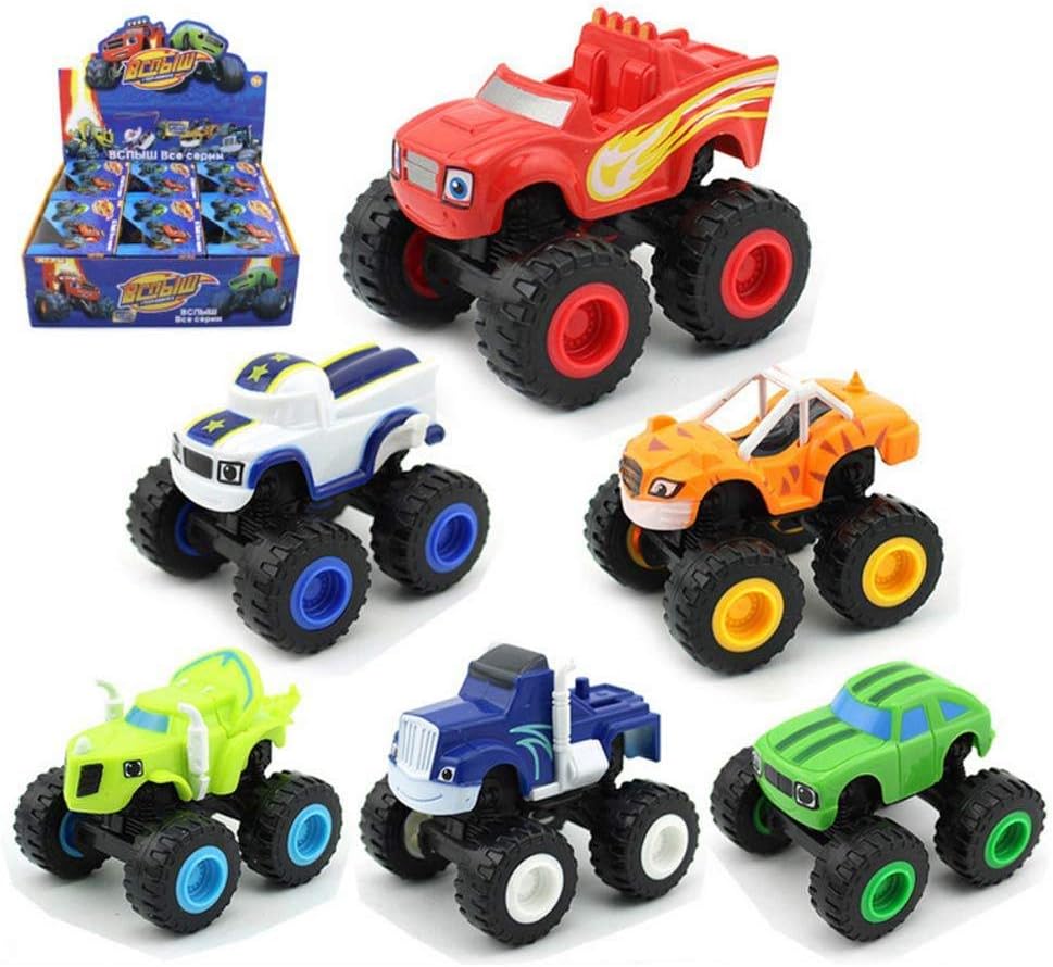 VI AI Nickelodeon Blaze & The Monster Machines - Monster Machines Toys Scooters Car - Crusher Truck Vehículos Juguetes Regalos para niños - Paquete de 6