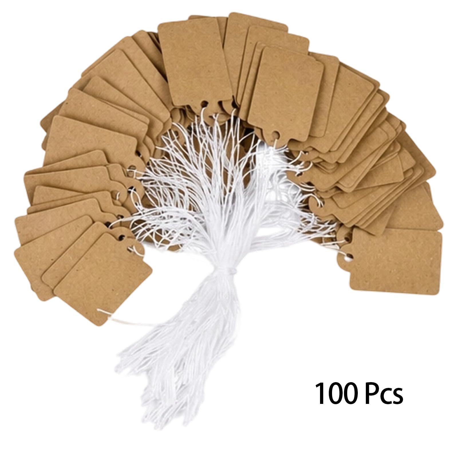 Elovara 200 Pcs 3x2.2cm Kraft Paper Price Tags with Jute Twine,for Jewelry