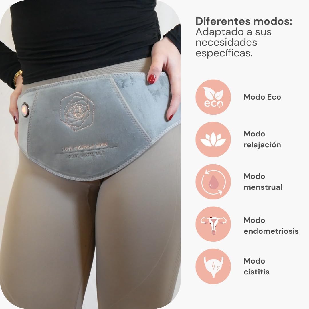 Vulpés BellyBelt 10 – Cinturón Calefactable para Dolores Menstruales y Endometriosis | Alivio de Cólicos, Vientre y Espalda | Calor Infrarrojo Ajustable | Batería Recargable 10.000 mAh