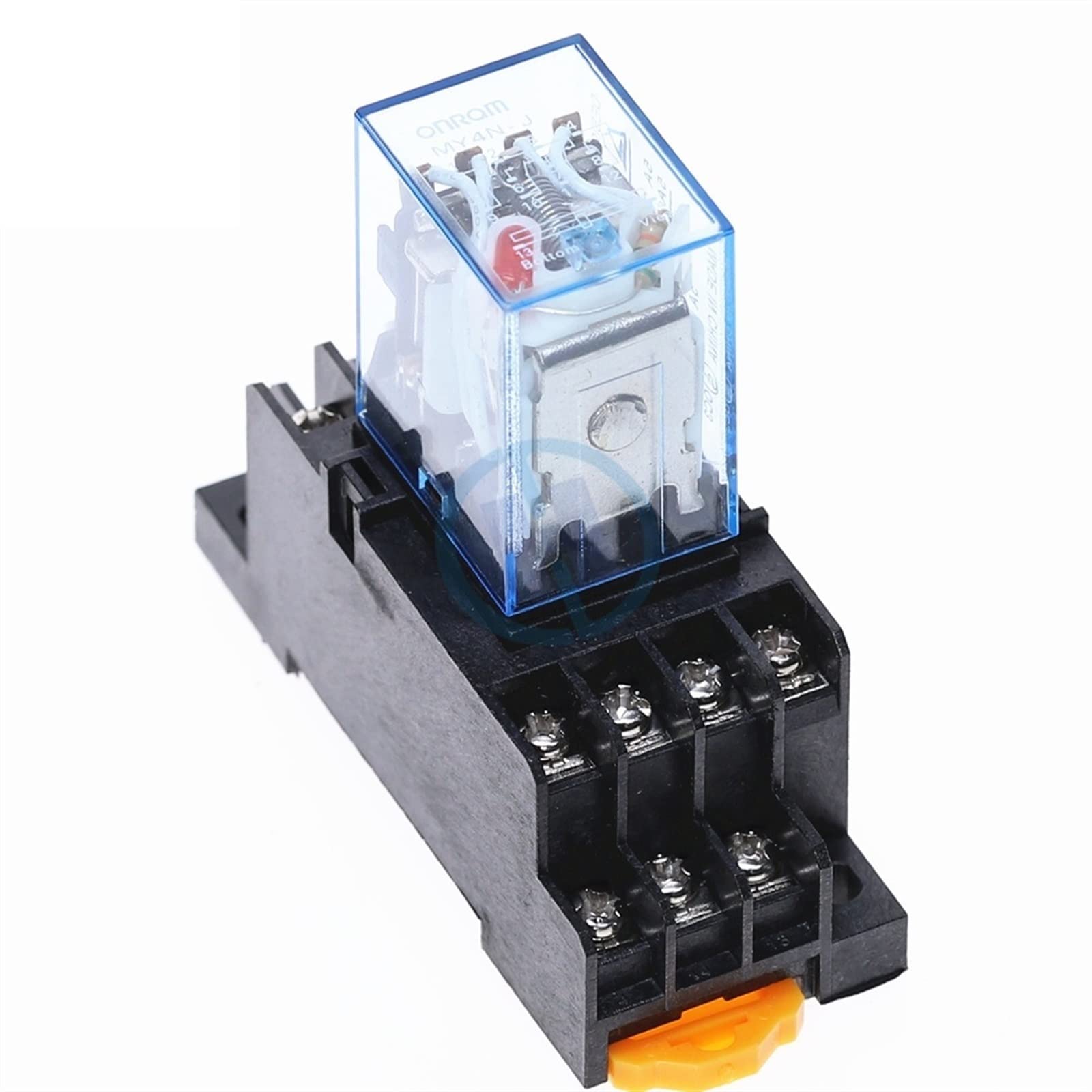 FQJYXWEWL Electronic Accessories MY4NJ 14PIN 4DPDT Electronic Micro Mini Electromagnetic Relay 5A Coil with PYF14A Socket Base DC12V DC24V AC110V 220V(Onecolor)