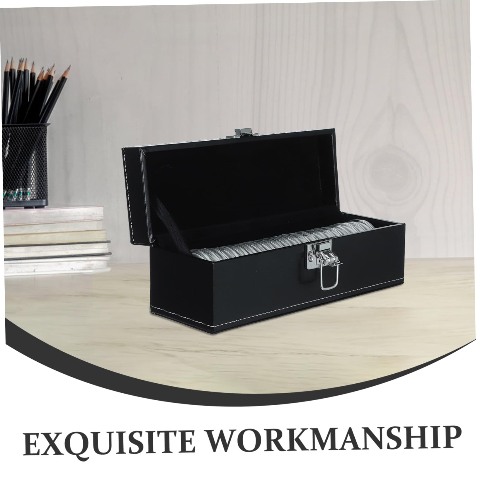 Sewroro Boîte de Rangement pour Pièces de Monnaie 20 Emplacements Noire Compacte, Organisateur Sécurisé Hermétique pour Capsules et Médailles, Conteneur à Espèces Collectionneurs, Usage