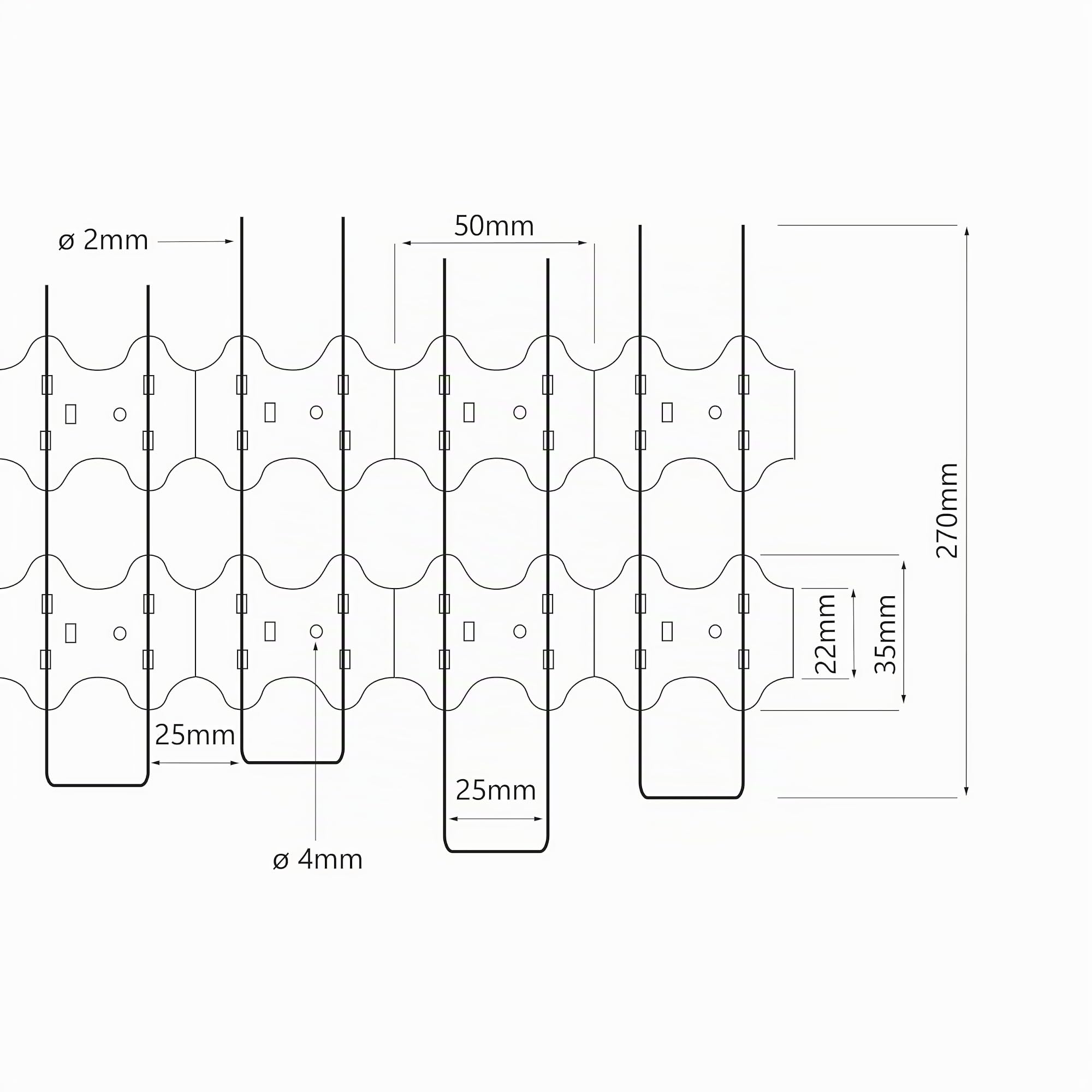 Bird-Tech TM - Spikes anti piccione per pannelli solari (5 m, 270 mm)