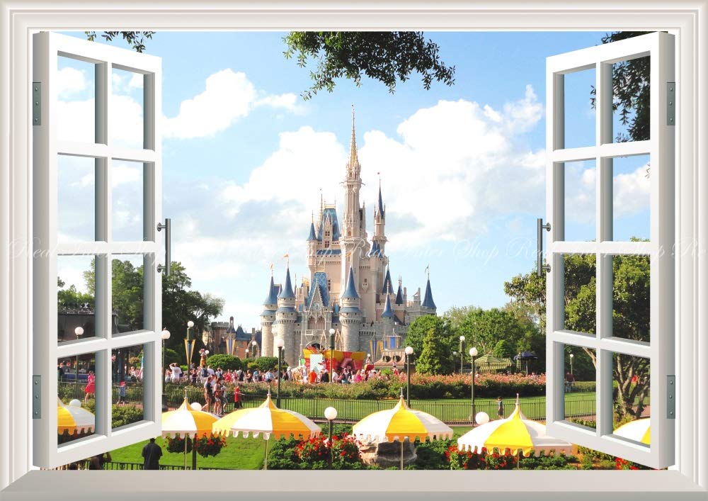 Amazon.co.jp: 絵画風 壁紙ポスター （はがせるシール式） -窓の景色