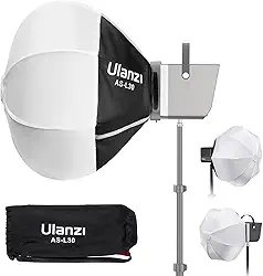 ULANZI Mini Lanterna Softbox Modificador de Luz Suave, 11,8 polegadas, Montagem Rápida e Dobrável ULANZI Space Light Atualizado para LT028 e Outras Luzes de Montagem Mini Bowens