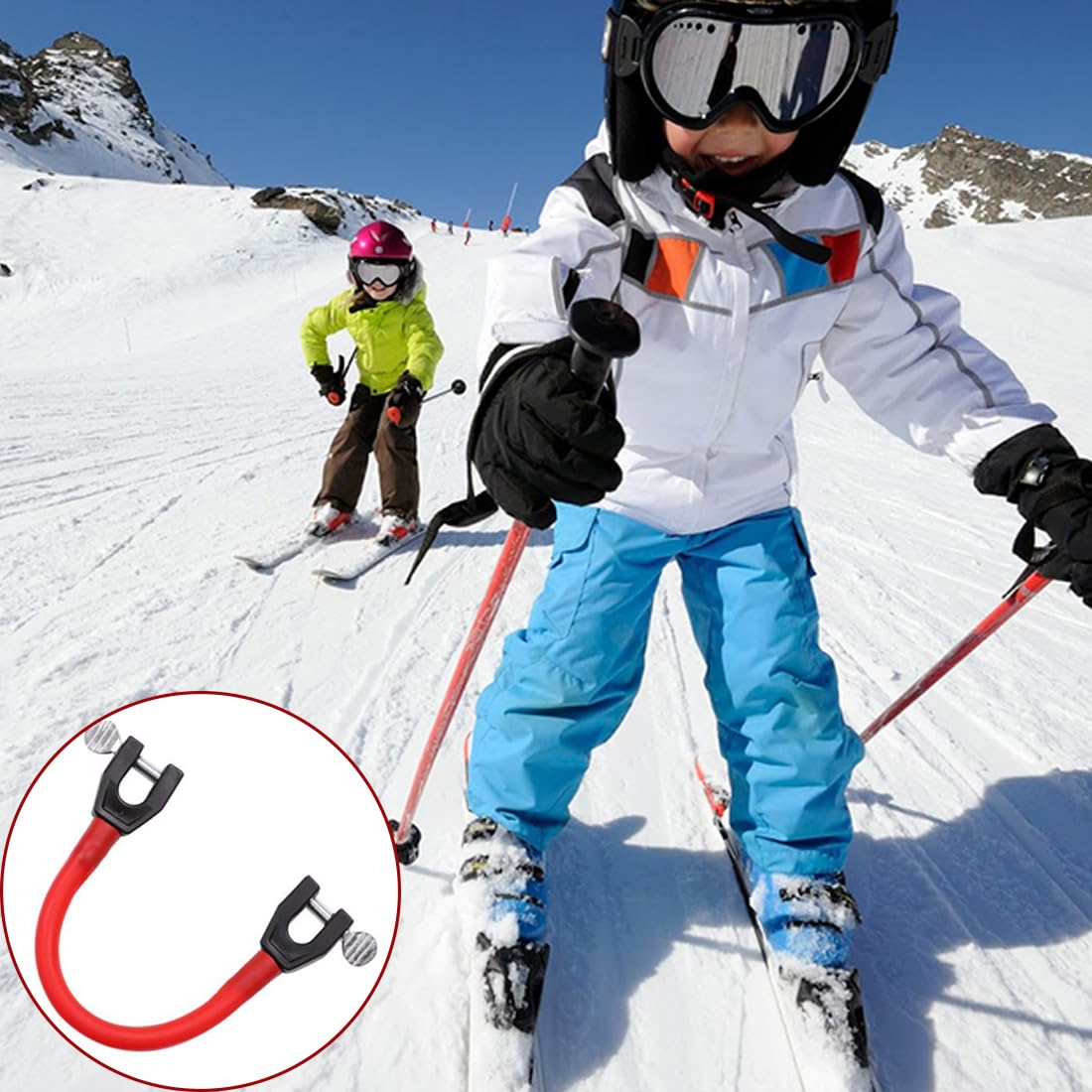 EIHI Connecteur de Pointe de Ski pour Enfants, Connecteur de Ski Portable Aide à l'Entraînement au Ski Accessoires de Snowboard pour Enfants, Débutants
