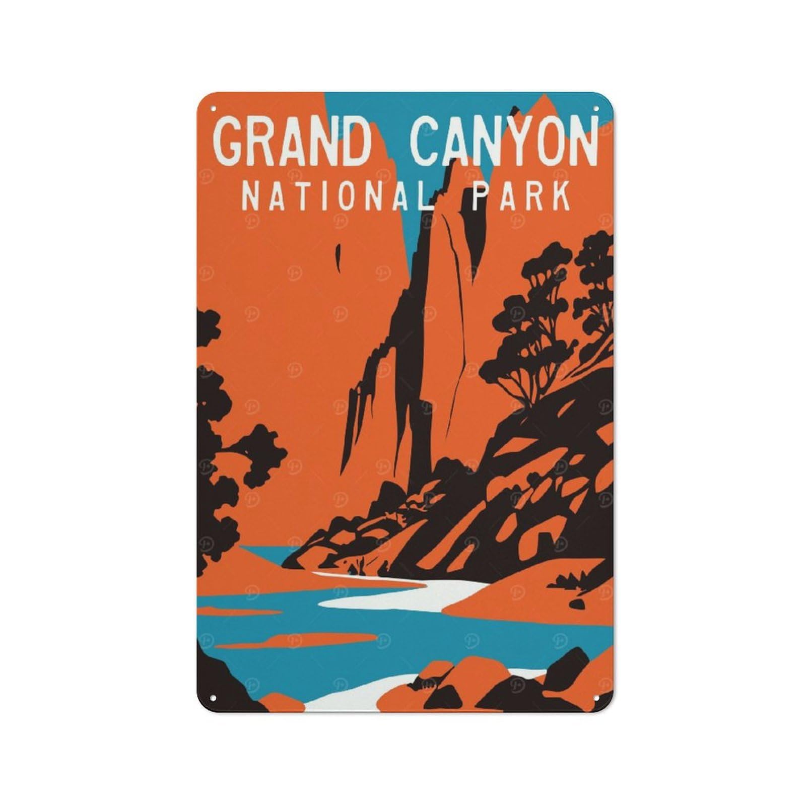 Junmoney Style-4 Vintage Metal Plaque 30X20cm Featuring Grand Canyon Poster For Hallway Wall, For Wall Display Collectors