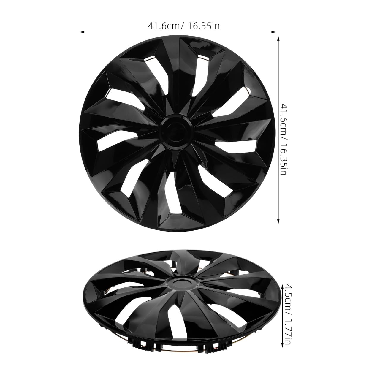 ULTECHNOVO Enjoliveurs Noirs 15 Pouces À Clipser Couvre-Jante De Roue Compatible Universel pour Voiture SUV Van Installation sans Outils Protection Durable